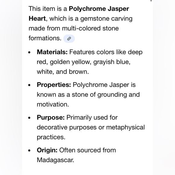 Polychrome jasper carved heart stone - Picture 8 of 8